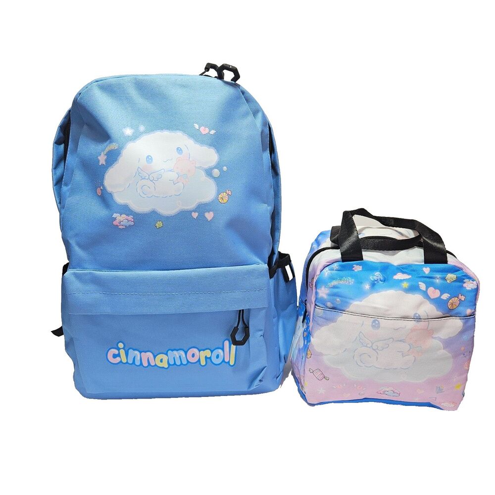 Cinnamoroll Backpack & Lunch Tote 2-Piece Set BlueKawaii School Bag